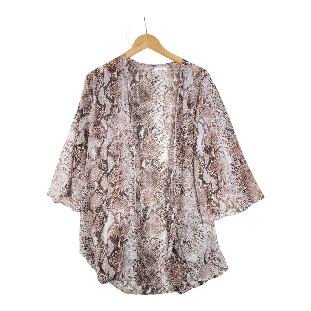 Maurices Open Front Snake Prink Lightweight Cardigan size Large/XL Brown